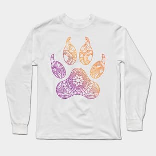 Dog Paw Print Mandala Long Sleeve T-Shirt